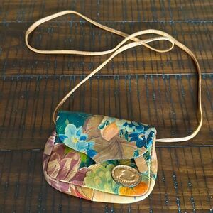 Sergio collection floral leather convertible mini crossbody belt bag vintage